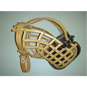K9 G, 3 Strap Leather Basket Muzzle